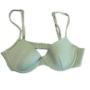 H&M sage green bikini top size 32B NWOT